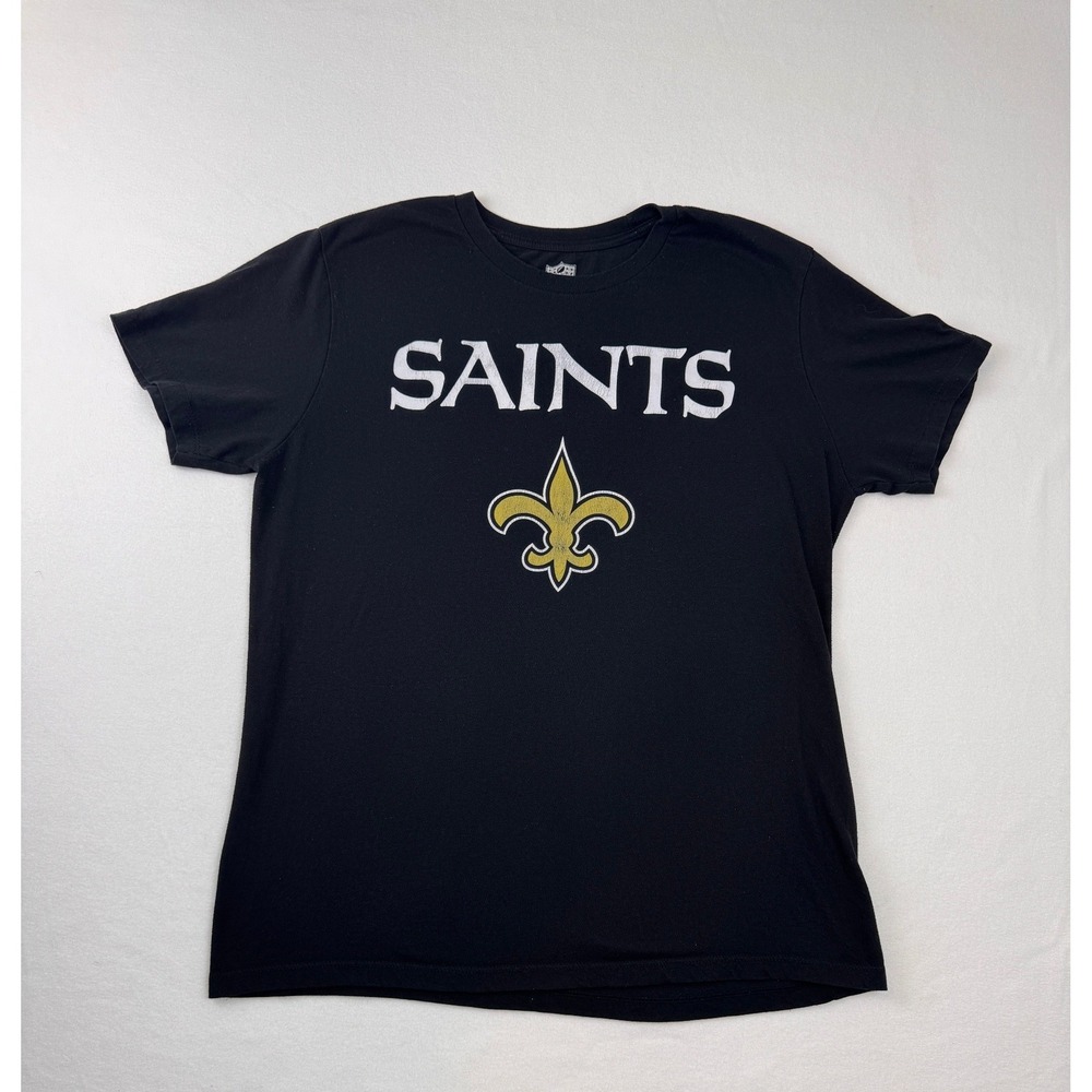 New Orleans Saints NFL Team Apparel Graphic T-Shirt Football Fan Black Men's LG